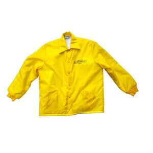 Vintage PIAA Official Yellow Nylon Jacket Shearling Lined Football P.I.A.A. Sz L